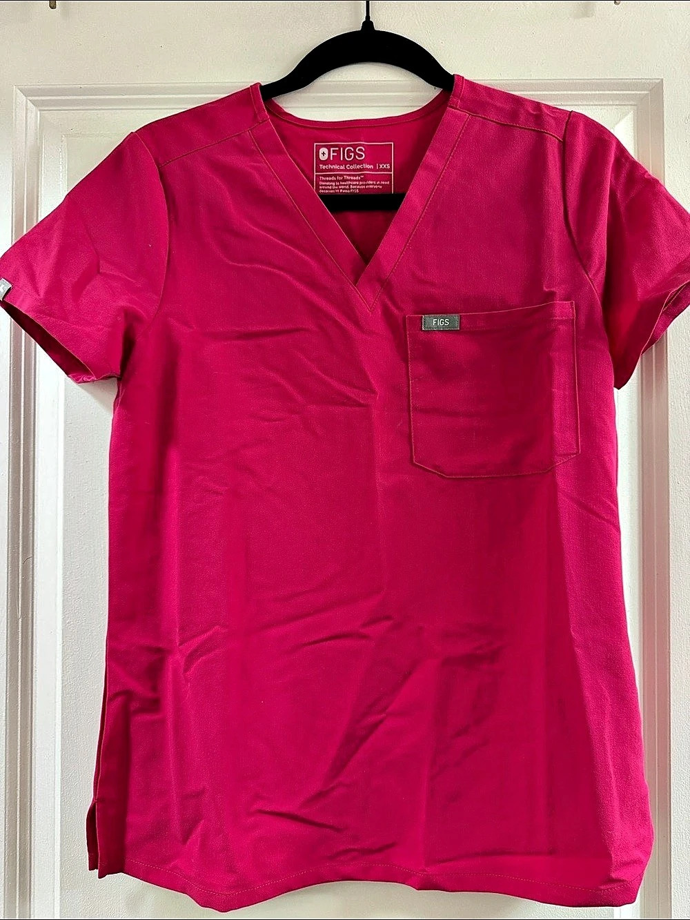 FIGS Catarina Scrub Top Ultra Rose XXS